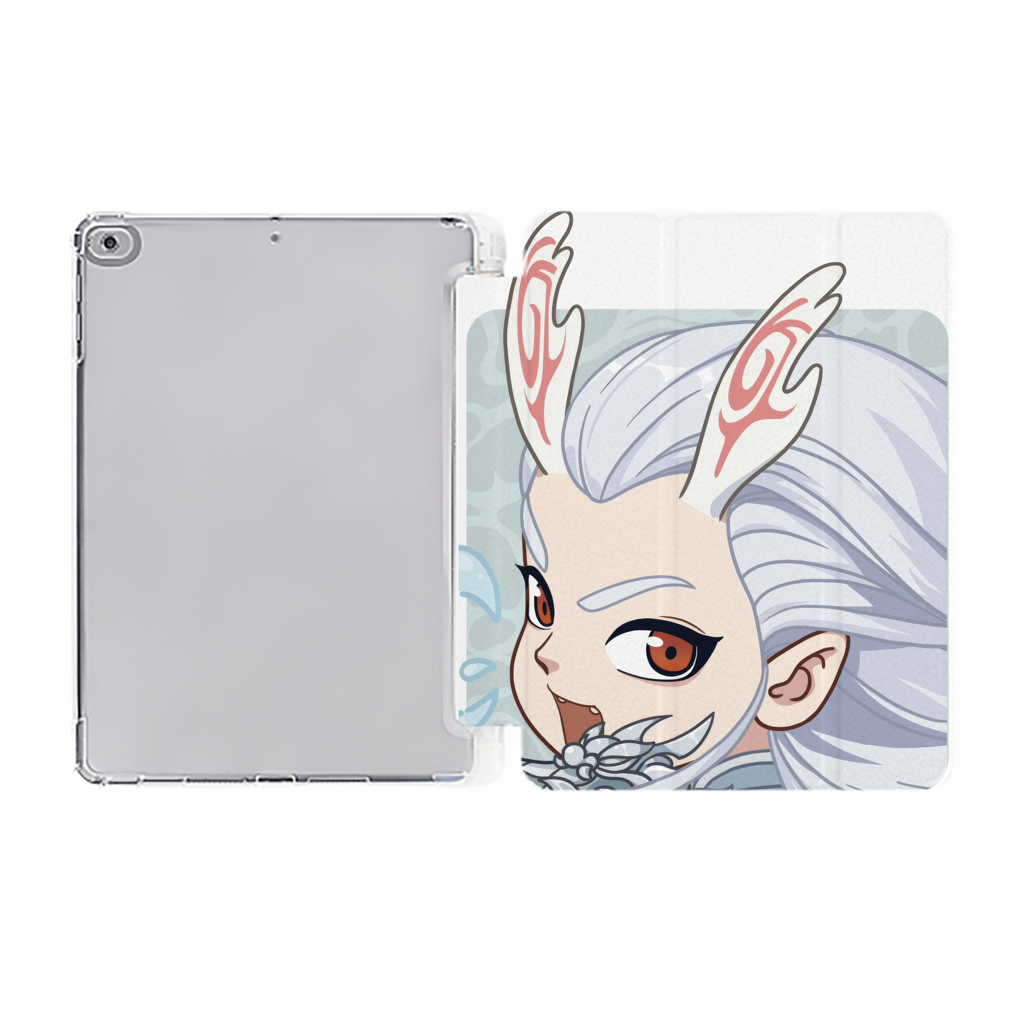 （画像用） Ne Zha 2 ナタ 魔童の大暴れ IPad ケース ペン収納付き 三つ折りスタンド PUレザー×シリコン 対応機種9.5/10.5/10.9インチ